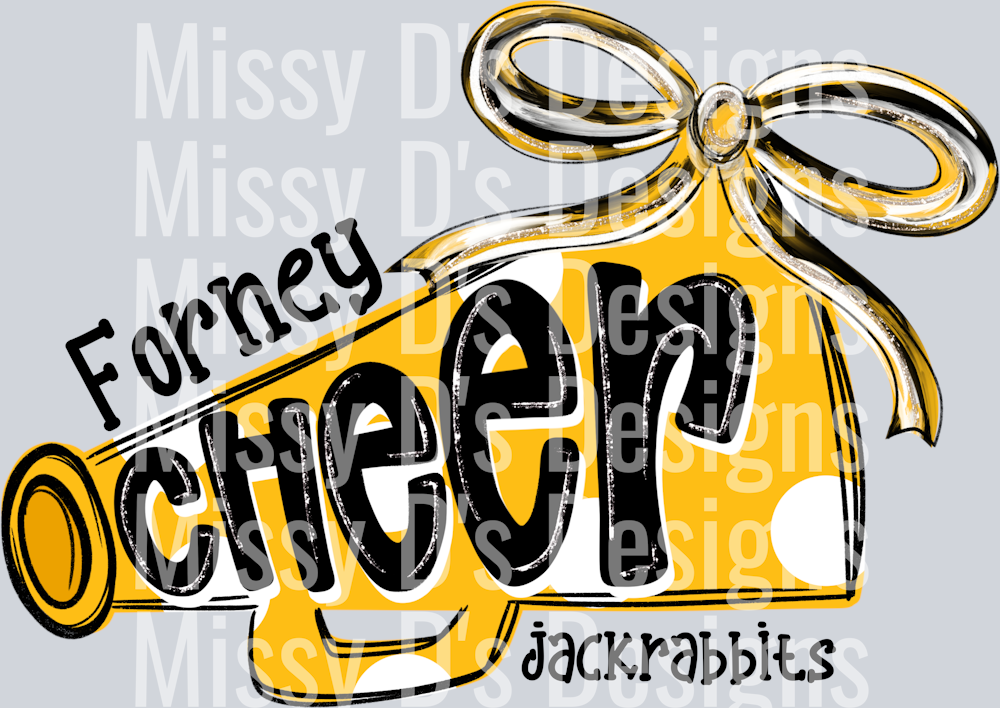 forney jackrabbits yellow cheer megaphone