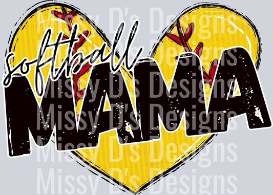 softball mama heart