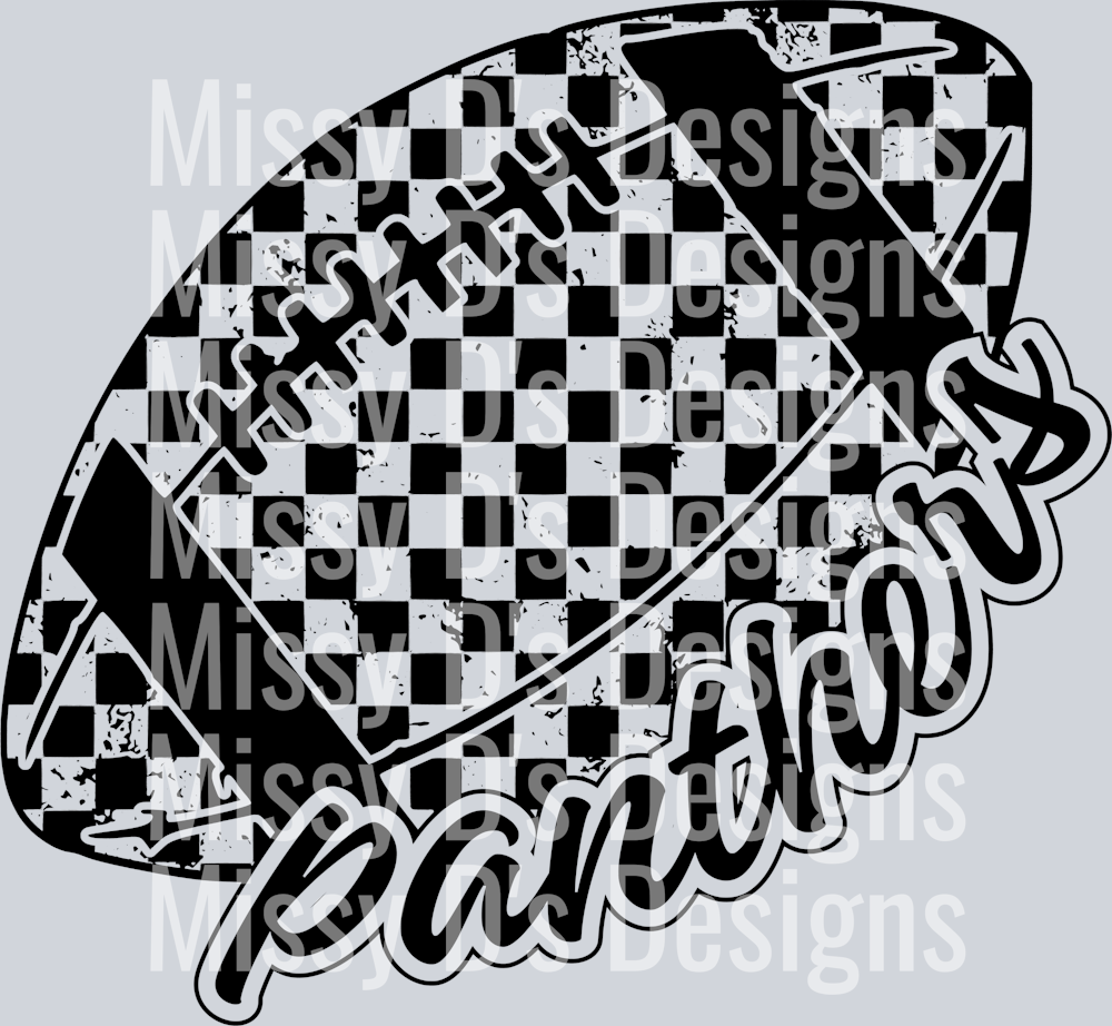 CheckeredFootballPanthersBlack