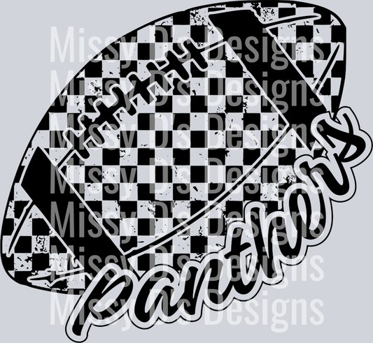 CheckeredFootballPanthersBlack