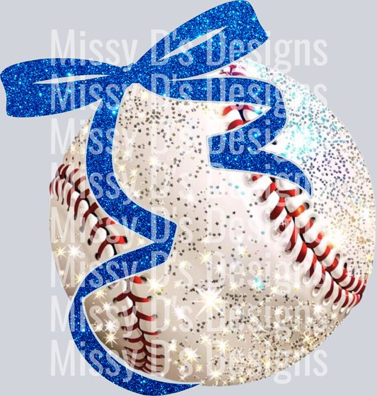 Baseball Blue Bow300dpi