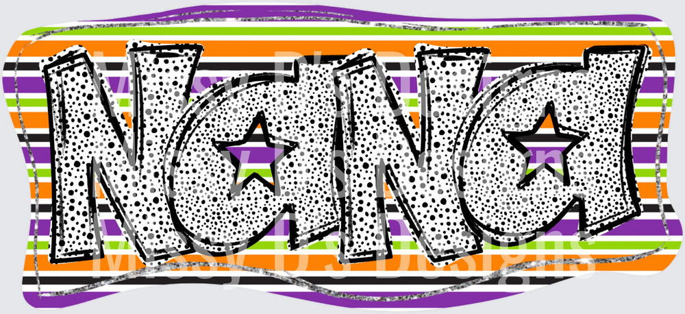 Nana Halloween Stripe Polka Dot Bold Letter Design