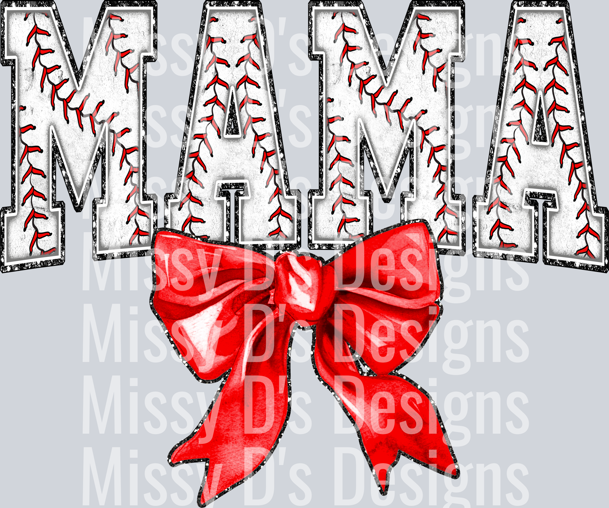 Baseball Mama With Bow