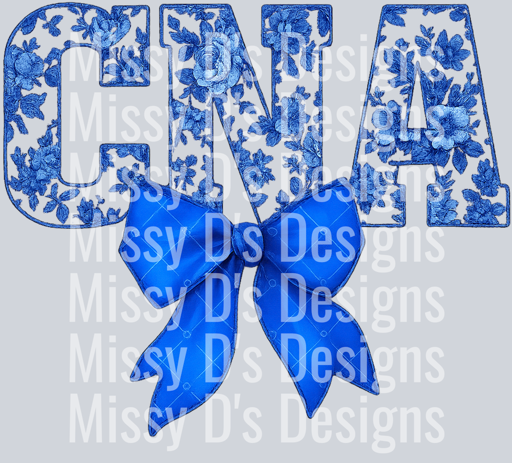 CNA Blue coquette bow Png