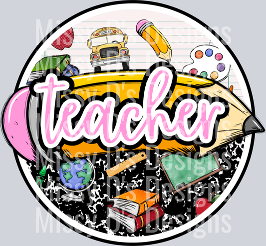 school pencil teacher pink