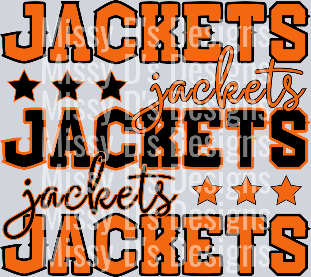 jackets stacked orange black