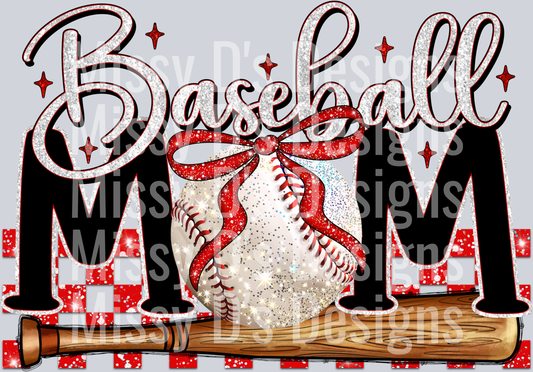 Baseball Mom red