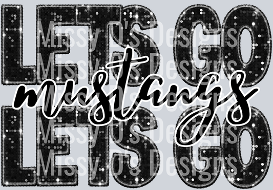 lets go mustangs black