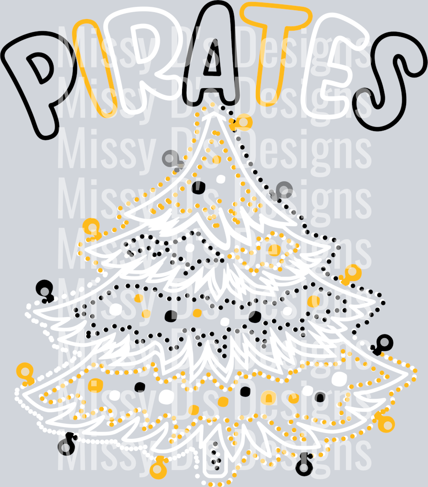 pirates white black gold white christmas tree