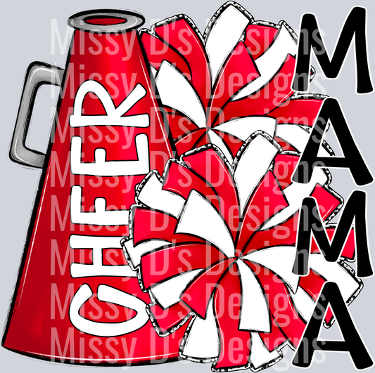 megaphone cheer mama red