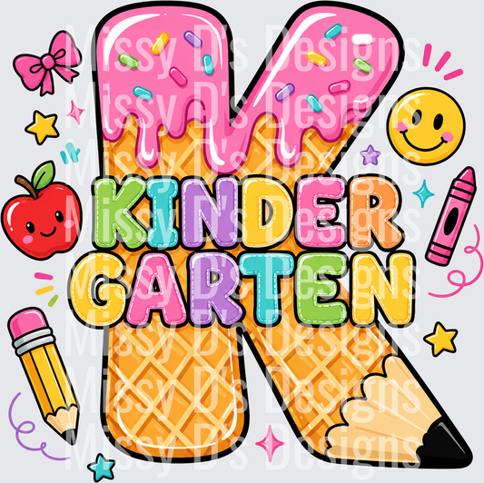 Back to School Kindergarten Ice Cream