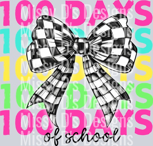 100 days with checkered bow300dpi