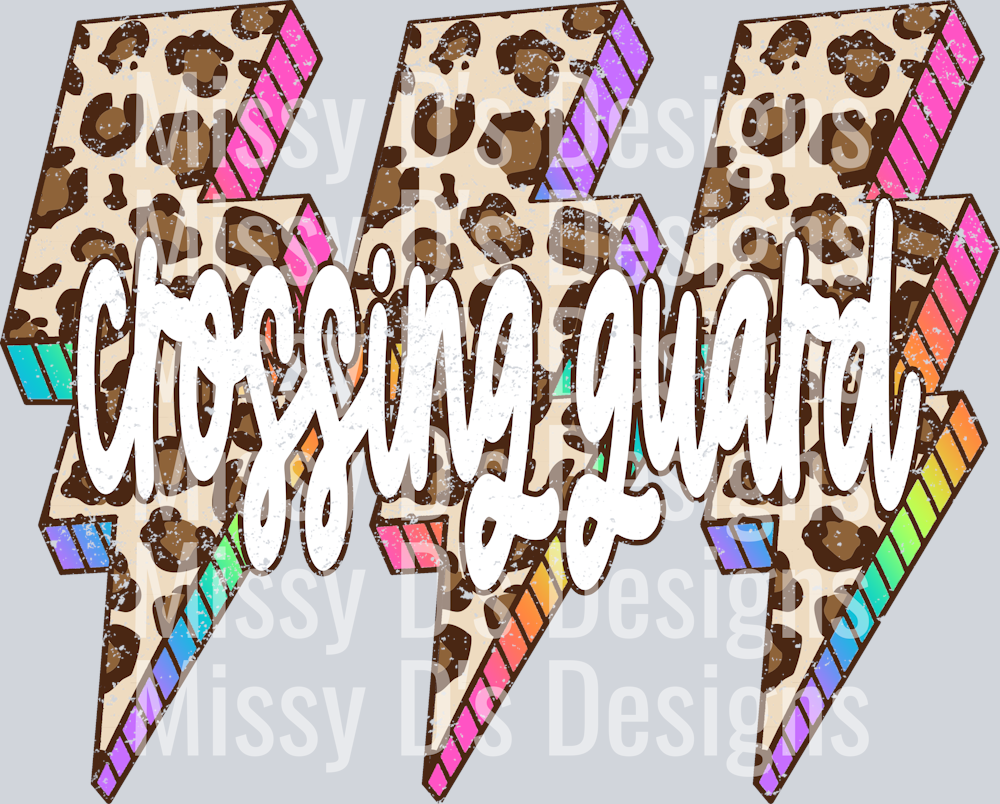 Leopard Lightning Bolt Crossing Guard