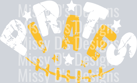 Pirates Football Shape Distressed