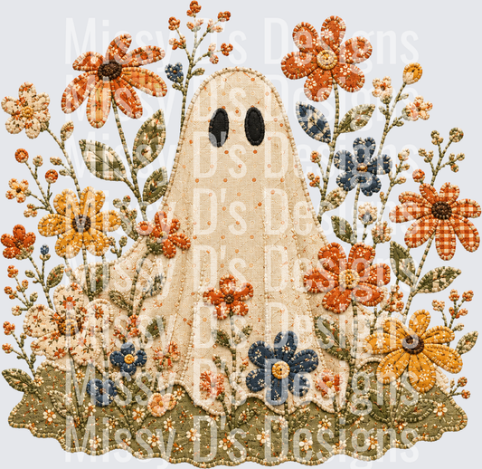 ghost and flowers