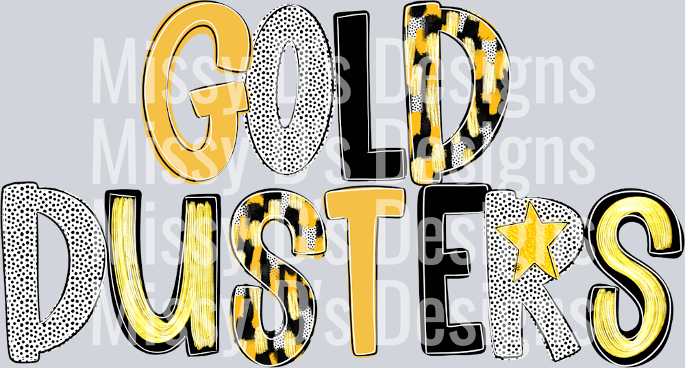Gold dusters poppy print