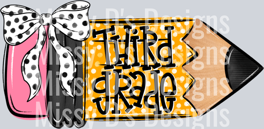 SchoolPencilDoodleGirlThirdGrade