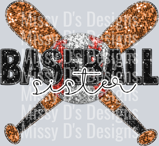 glitter baseball sister bats