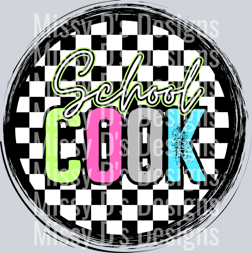 CheckeredCirclePinkSchoolCook