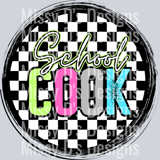 CheckeredCirclePinkSchoolCook