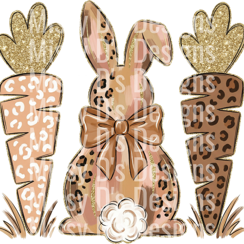 Coquette Easter Leopard Bunny PNG