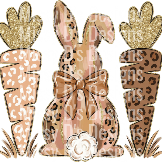 Coquette Easter Leopard Bunny PNG