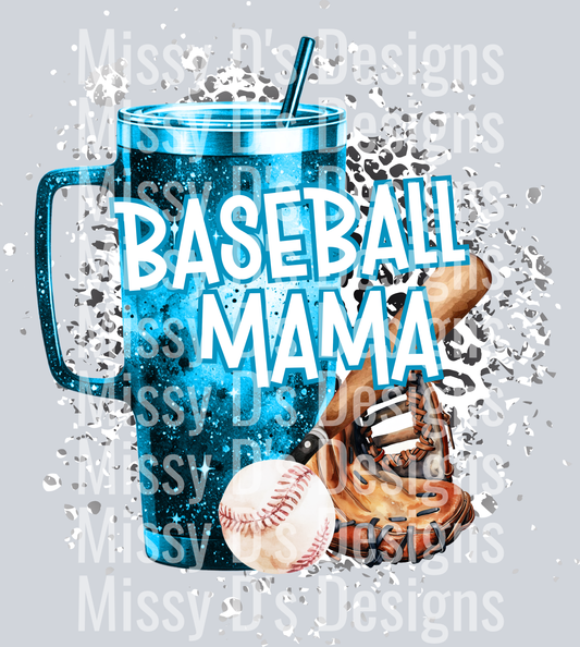 Light blue baseball mama