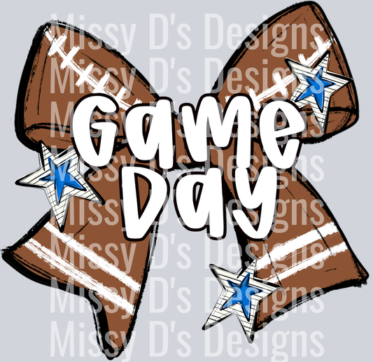 FOOTBALL BOW BLUE