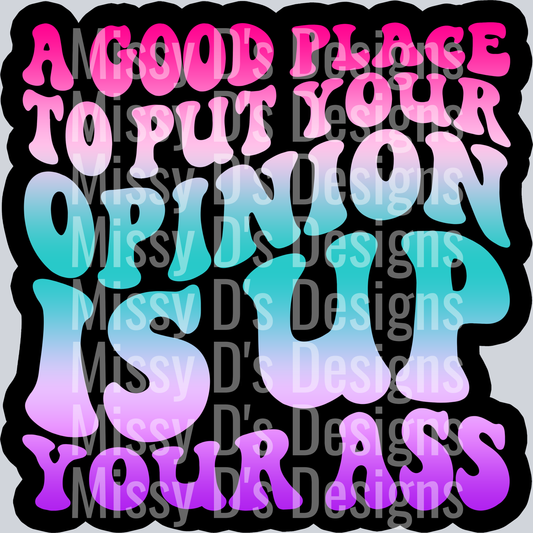 Color A Good Place To Put Your Opinion Is Up Your Ass