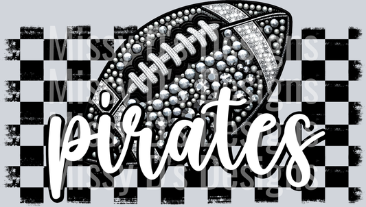 Rhinestone checkered mascot pirates