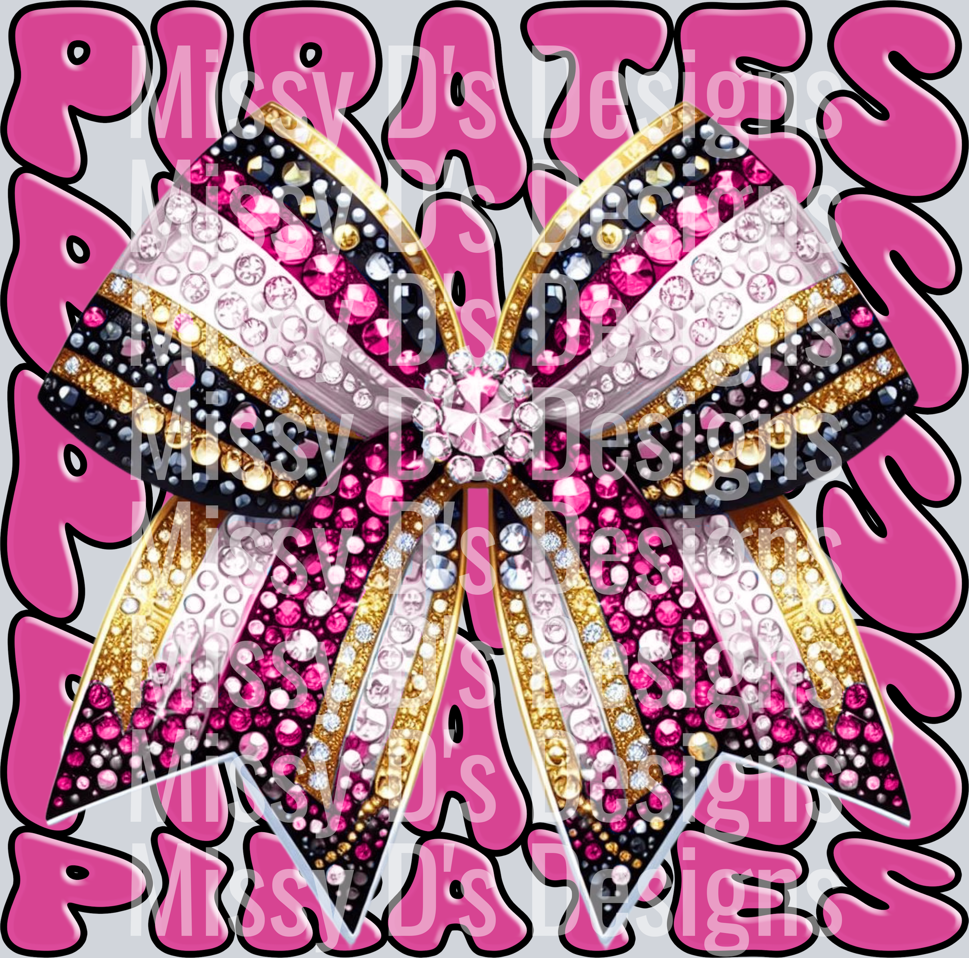 glitter bow school mascots PIRATES
