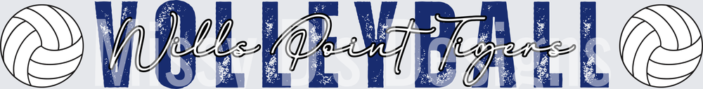 Wills Point Tigers Volleyball Distressed Bold Text Design