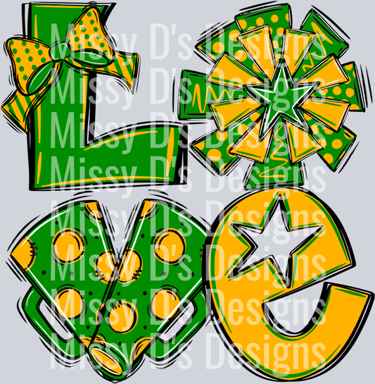 LoveCheergreenyellowgold