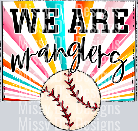 sunburst WE ARE wranglers baseball