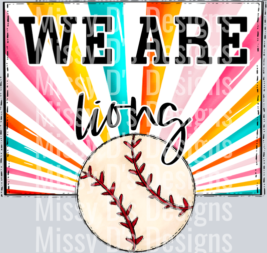 sunburst WE ARE lions baseball