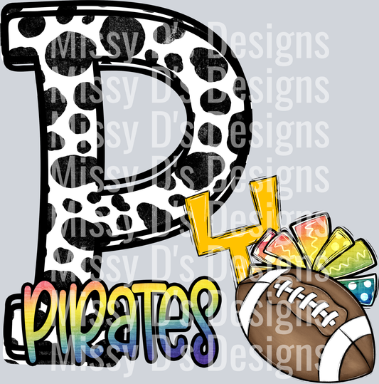 Cow Print Letter Rainbow pirates