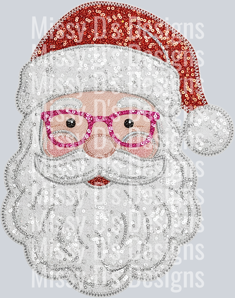 Sequin Patchwork Santa Png