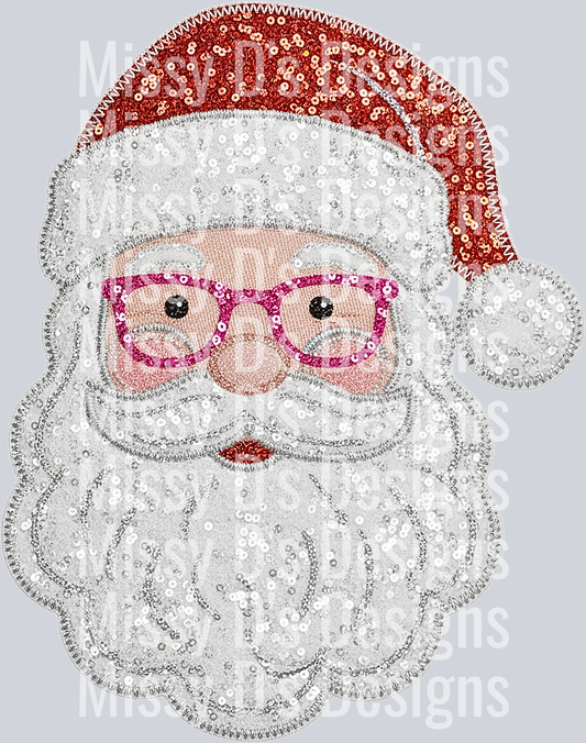 Sequin Patchwork Santa Png