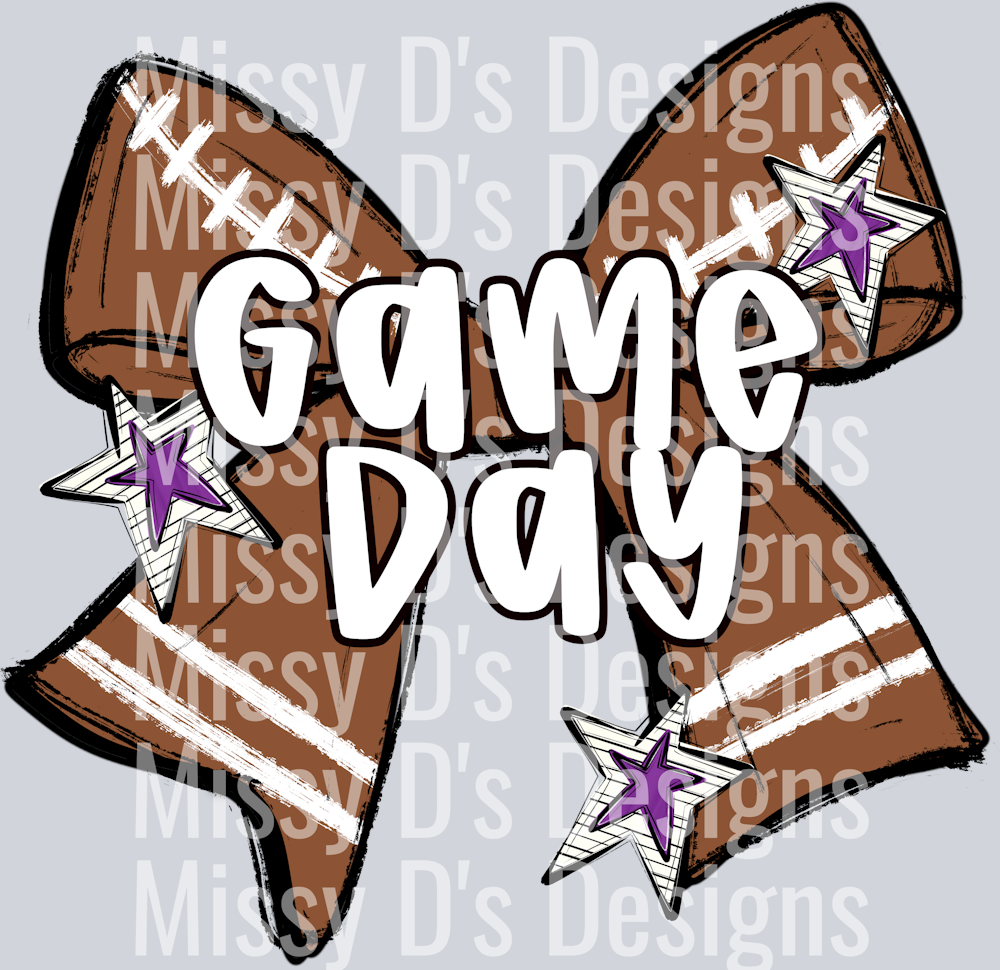 FOOTBALL BOW PURPLE