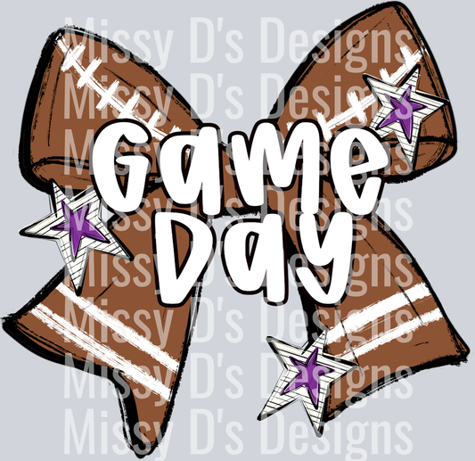 FOOTBALL BOW PURPLE