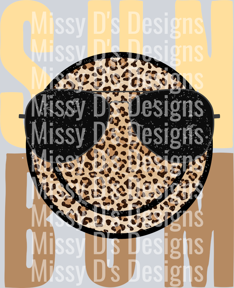 sun bum smiley leopard brown