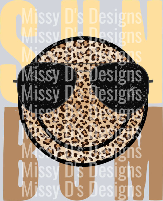 sun bum smiley leopard brown