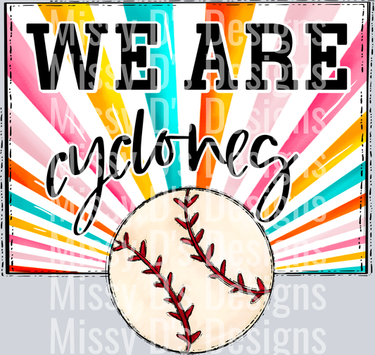 sunburst WE ARE cyclones baseball