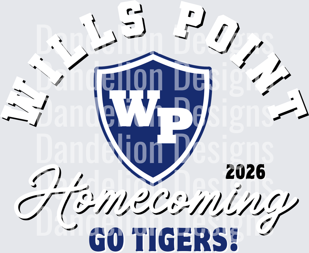 Willis Point WP Shield Homecoming 2026 Go Tigers