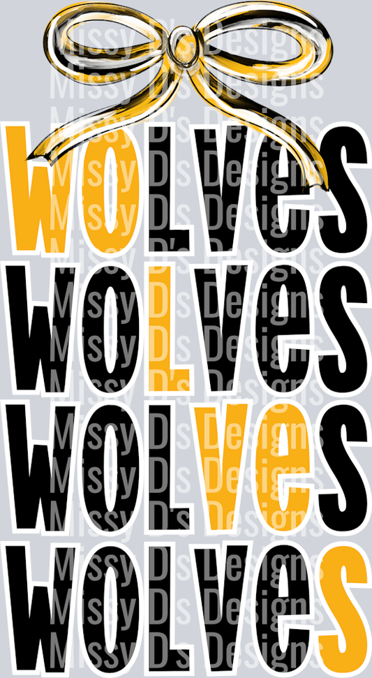 wolves stacked wtih bow