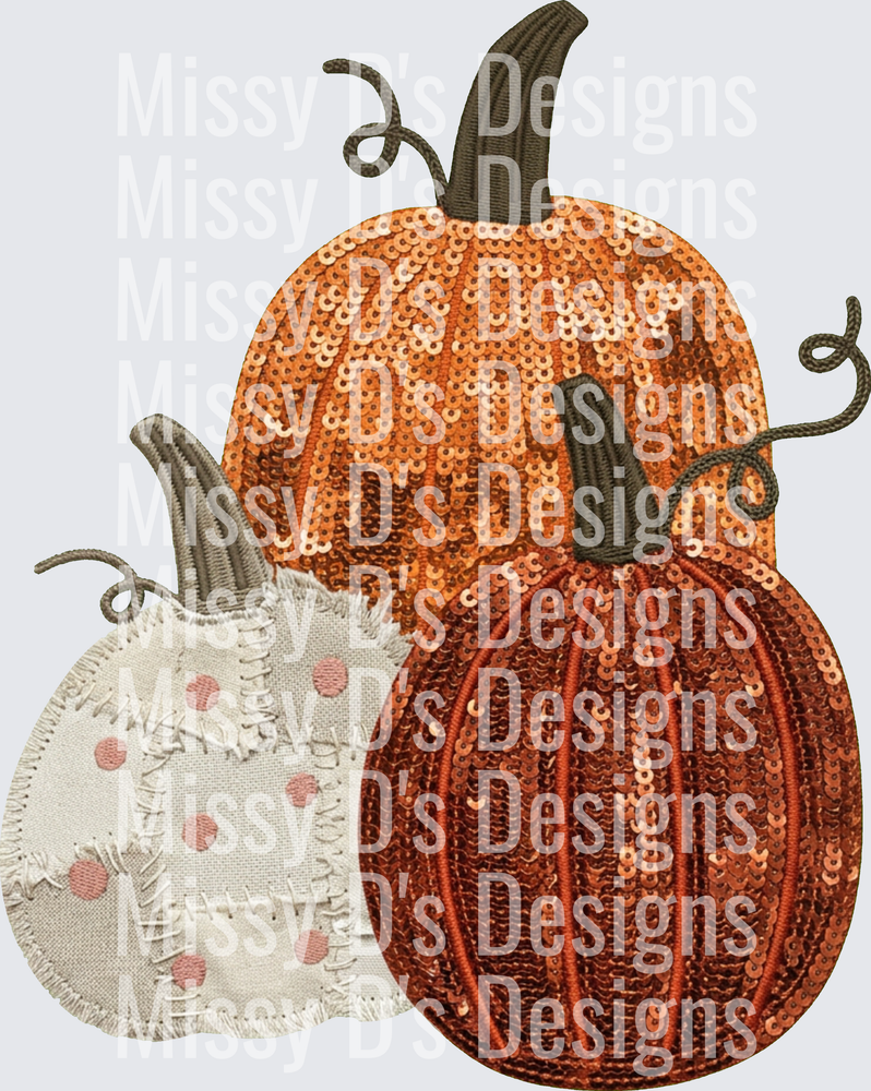 fall pumpkin sequins patchwork hwds