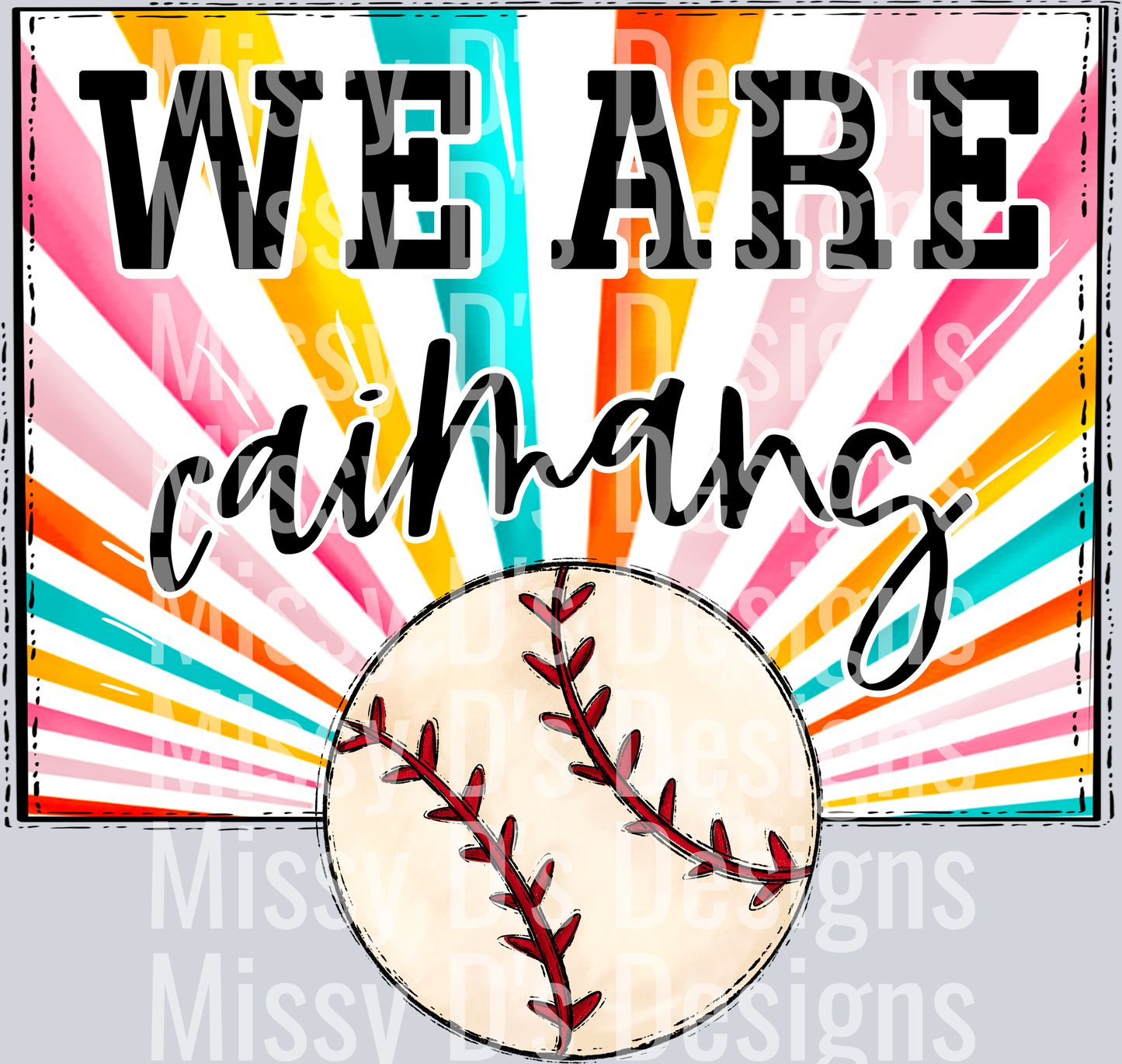 sunburst WE ARE caimans baseball