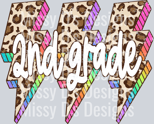 Leopard Lightning Bolt 2nd Grade
