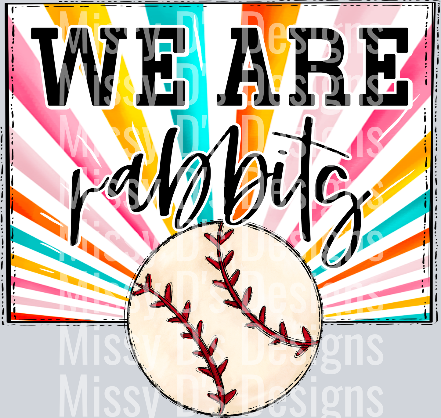 sunburst WE ARE CUSTOM rabbits baseball