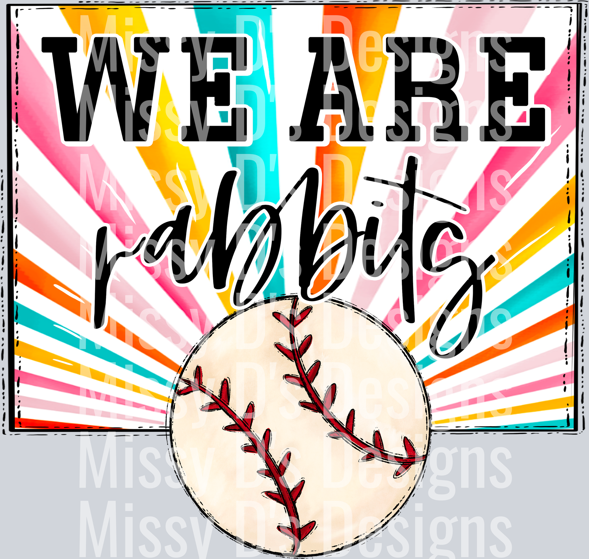 sunburst WE ARE CUSTOM rabbits baseball